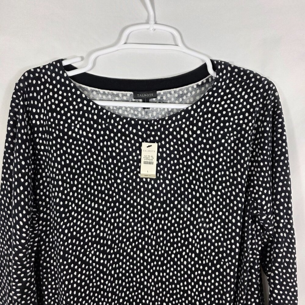 Talbots Black & White Dot Patterned Sweater Women… - image 2